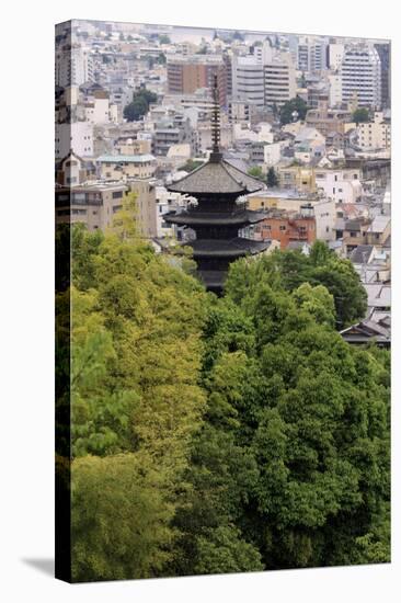 The Five-Tiered Pagoda of To-Ji, Looks Out over the Modern City of Kyoto, Japan-Paul Dymond-Stretched Canvas