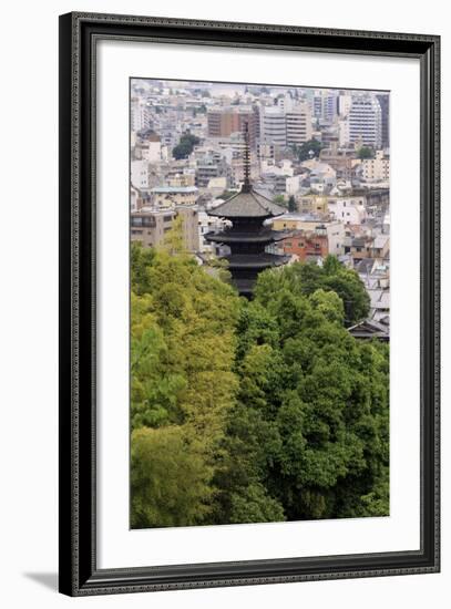 The Five-Tiered Pagoda of To-Ji, Looks Out over the Modern City of Kyoto, Japan-Paul Dymond-Framed Photographic Print