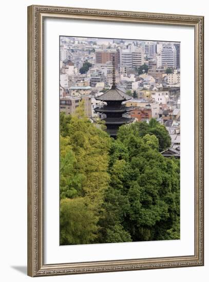 The Five-Tiered Pagoda of To-Ji, Looks Out over the Modern City of Kyoto, Japan-Paul Dymond-Framed Photographic Print