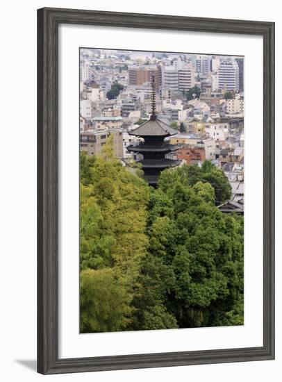 The Five-Tiered Pagoda of To-Ji, Looks Out over the Modern City of Kyoto, Japan-Paul Dymond-Framed Photographic Print