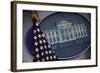 The Flag and Seal at a White House Press Briefing-Dennis Brack-Framed Photographic Print