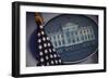 The Flag and Seal at a White House Press Briefing-Dennis Brack-Framed Photographic Print