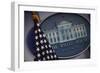 The Flag and Seal at a White House Press Briefing-Dennis Brack-Framed Photographic Print