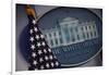 The Flag and Seal at a White House Press Briefing-Dennis Brack-Framed Photographic Print