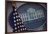 The Flag and Seal at a White House Press Briefing-Dennis Brack-Framed Photographic Print