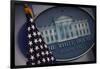 The Flag and Seal at a White House Press Briefing-Dennis Brack-Framed Photographic Print