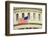 The Flag of the USA Flying in Front of the Capitol Building in Washington, Dc.-Gary Blakeley-Framed Photographic Print