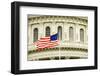 The Flag of the USA Flying in Front of the Capitol Building in Washington, Dc.-Gary Blakeley-Framed Photographic Print