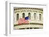 The Flag of the USA Flying in Front of the Capitol Building in Washington, Dc.-Gary Blakeley-Framed Photographic Print