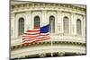 The Flag of the USA Flying in Front of the Capitol Building in Washington, Dc.-Gary Blakeley-Mounted Photographic Print