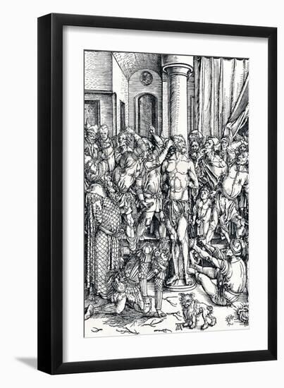 The Flagellation of Christ, 1498-Albrecht Dürer-Framed Giclee Print