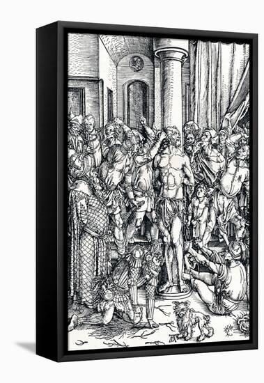 The Flagellation of Christ, 1498-Albrecht Dürer-Framed Stretched Canvas