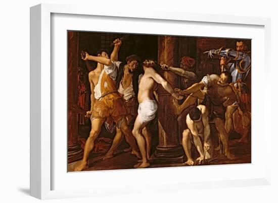 The Flagellation of Christ, 1586-87-Ludovico Carracci-Framed Giclee Print