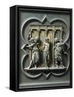 The Flagellation of Christ, by Lorenzo Ghiberti-null-Framed Stretched Canvas