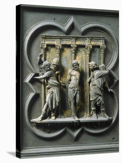 The Flagellation of Christ, by Lorenzo Ghiberti-null-Stretched Canvas