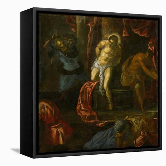 The Flagellation of Christ (From the Late Period)-Jacopo Robusti Tintoretto-Framed Stretched Canvas