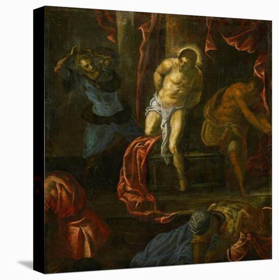 The Flagellation of Christ (From the Late Period)-Jacopo Robusti Tintoretto-Stretched Canvas
