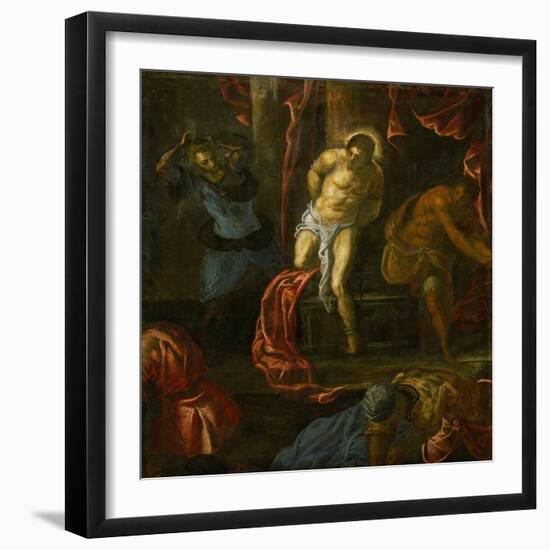 The Flagellation of Christ (From the Late Period)-Jacopo Robusti Tintoretto-Framed Giclee Print