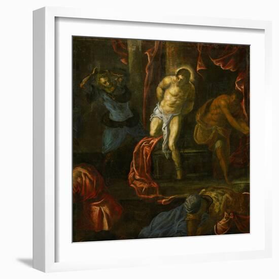 The Flagellation of Christ (From the Late Period)-Jacopo Robusti Tintoretto-Framed Giclee Print