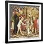 The Flagellation of St Eulalia, Detail from the Predella of an Altarpiece from the Vic Cathedral-Bernat Martorell-Framed Giclee Print