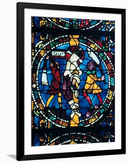 The Flagellation, Stained Glass, Chartres Cathedral, France, 1194-1260-null-Framed Photographic Print