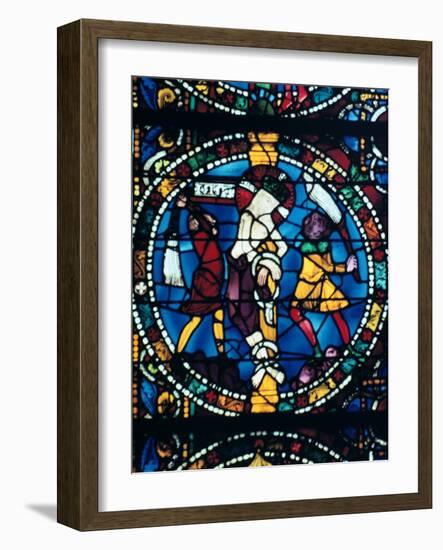 The Flagellation, Stained Glass, Chartres Cathedral, France, 1194-1260-null-Framed Photographic Print