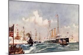 The Flagship "Crescent" at Bar Harbour, 1900-Charles Edward Dixon-Mounted Giclee Print