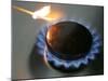 The Flame of a Gas Stove is Ignited in Bremen Germany-null-Mounted Photographic Print
