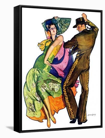 "The Flamenco,"February 1, 1930-McClelland Barclay-Framed Stretched Canvas