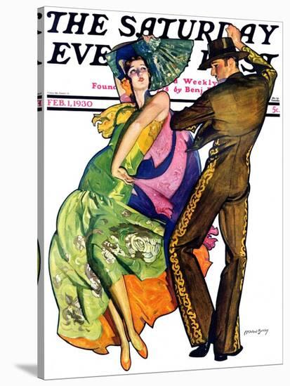 "The Flamenco," Saturday Evening Post Cover, February 1, 1930-McClelland Barclay-Stretched Canvas