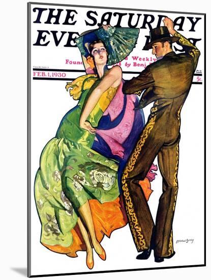 "The Flamenco," Saturday Evening Post Cover, February 1, 1930-McClelland Barclay-Mounted Giclee Print