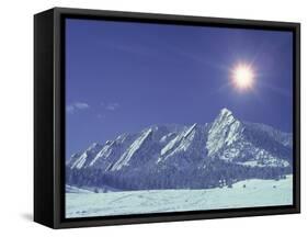 The Flatirons Near Boulder, CO, Winter-Chris Rogers-Framed Stretched Canvas