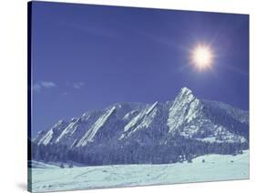 The Flatirons Near Boulder, CO, Winter-Chris Rogers-Stretched Canvas