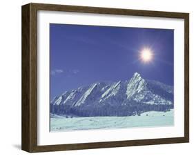 The Flatirons Near Boulder, CO, Winter-Chris Rogers-Framed Premium Photographic Print