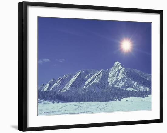 The Flatirons Near Boulder, CO, Winter-Chris Rogers-Framed Photographic Print