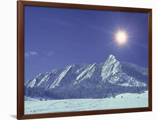 The Flatirons Near Boulder, CO, Winter-Chris Rogers-Framed Photographic Print