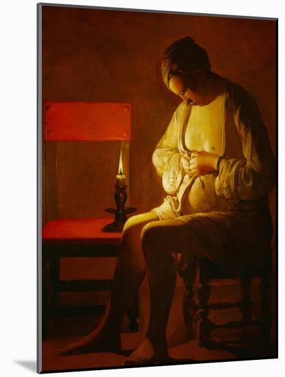 The Flea Catcher, circa 1630-1634-Georges de La Tour-Mounted Giclee Print