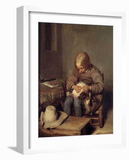 The Flea-Catcher circa 1655-Gerard Terborch-Framed Giclee Print