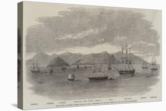 The Fleet in China under Admiral Jones Assembled Off Kintang Prior to the Occupation of Chusan-null-Stretched Canvas