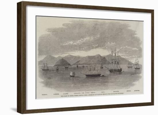 The Fleet in China under Admiral Jones Assembled Off Kintang Prior to the Occupation of Chusan-null-Framed Giclee Print