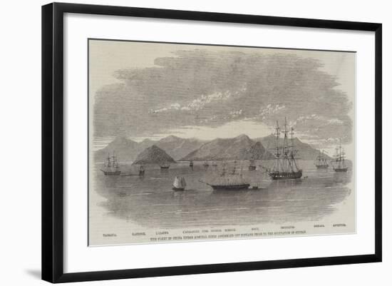 The Fleet in China under Admiral Jones Assembled Off Kintang Prior to the Occupation of Chusan-null-Framed Giclee Print