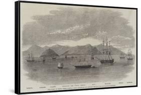 The Fleet in China under Admiral Jones Assembled Off Kintang Prior to the Occupation of Chusan-null-Framed Stretched Canvas