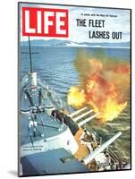 The Fleet Lashes Out, Bill Ray of USS Oklahoma Shelling the Viet Cong Off Vietnam, August 6, 1965-Bill Ray-Mounted Photographic Print