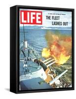 The Fleet Lashes Out, Bill Ray of USS Oklahoma Shelling the Viet Cong Off Vietnam, August 6, 1965-Bill Ray-Framed Stretched Canvas