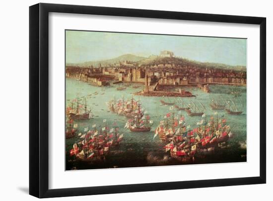 The Fleet of King Charles III of Spain before the City of Naples, 6 October 1759-Antonio Joli-Framed Giclee Print