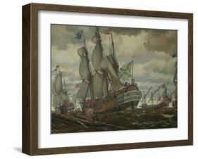 The Fleet of Peter I, 1909-Evgeny Evgenyevich Lanceray-Framed Giclee Print