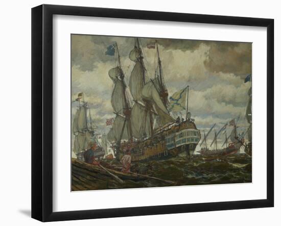 The Fleet of Peter I, 1909-Evgeny Evgenyevich Lanceray-Framed Giclee Print