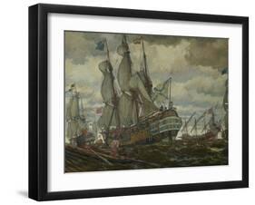 The Fleet of Peter I, 1909-Evgeny Evgenyevich Lanceray-Framed Giclee Print