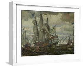 The Fleet of Peter I, 1909-Evgeny Evgenyevich Lanceray-Framed Giclee Print