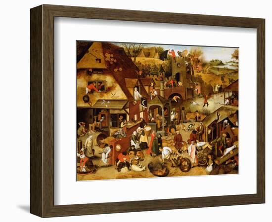 The Flemish Proverbs-Pieter Brueghel the Younger-Framed Giclee Print